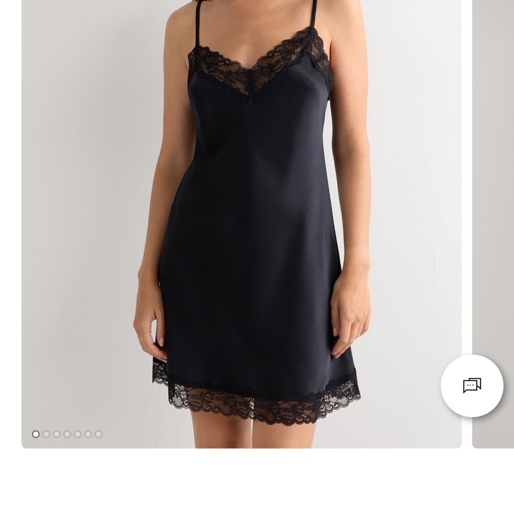 Silk Slip with Lace Insert Detail